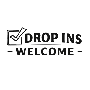 Drop Ins Welcome badge
